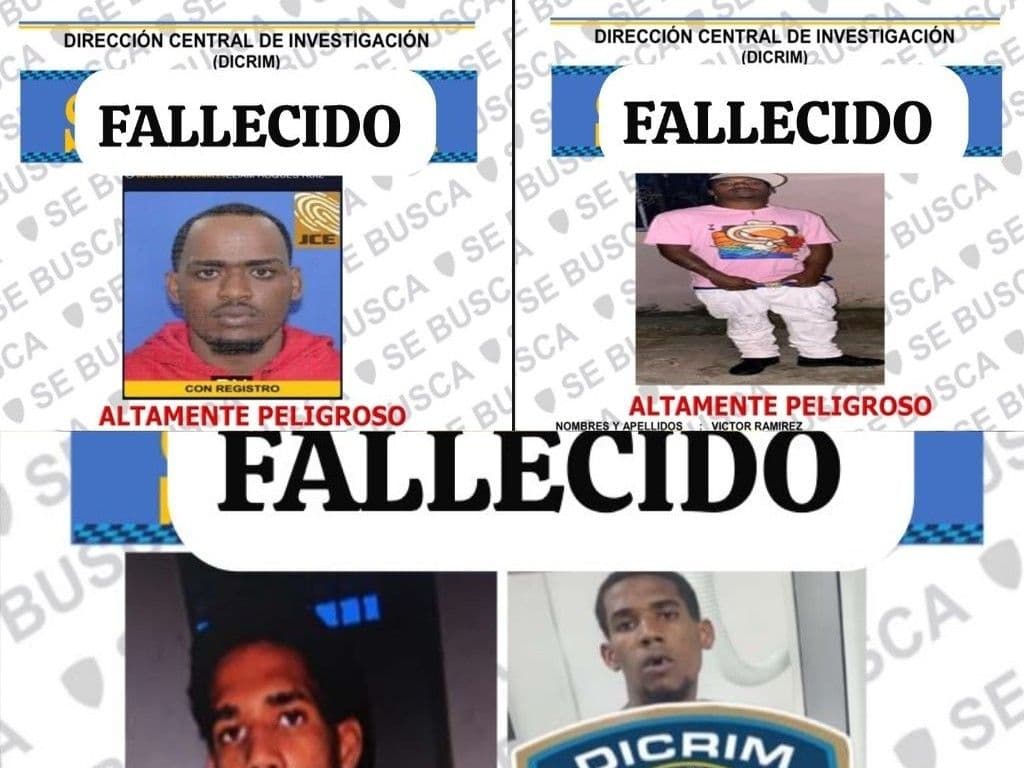 Policía abate a cuatro presuntos delincuentes en Santo Domingo Este